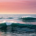 파력 발전 기술 - **Prompt for Floating Wave Energy Converter:**
"A wide, cinematic shot of a calm but powerful oc...