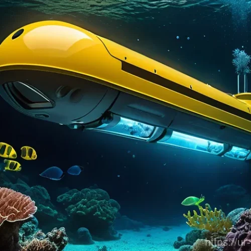 Home 29 해양 기술 관련 특허 - **Image Prompt: Advanced AUVs Exploring a Bioluminescent Deep-Sea Trench**
"An intricate, futuri...