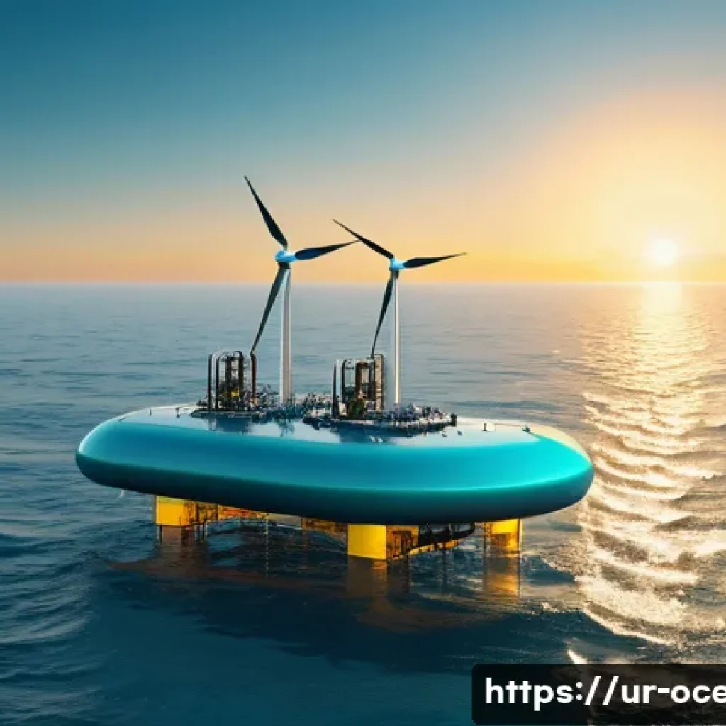해양 자원 개발 기술 - **Futuristic Offshore Ocean Energy Farm**
A breathtaking panoramic view of a cutting-edge offsho...